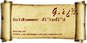 Goldhammer Árpád névjegykártya