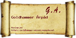 Goldhammer Árpád névjegykártya