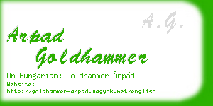 arpad goldhammer business card
