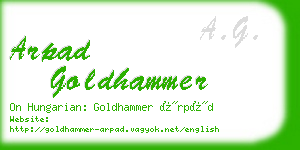 arpad goldhammer business card